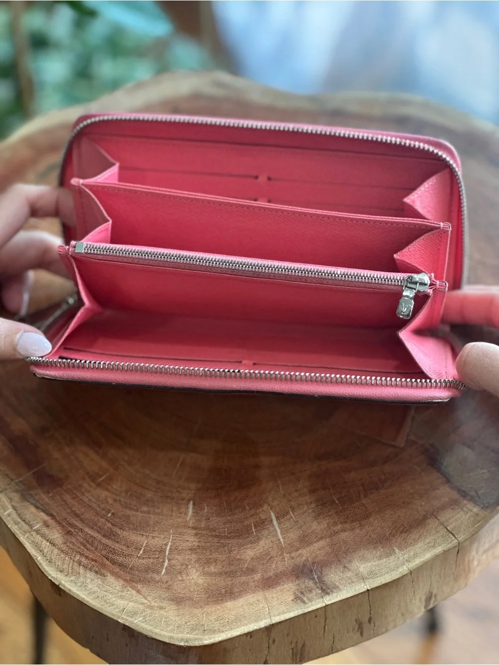 Louis Vuitton Pink Textured Zip Around Wallet - Picture 7 of 13